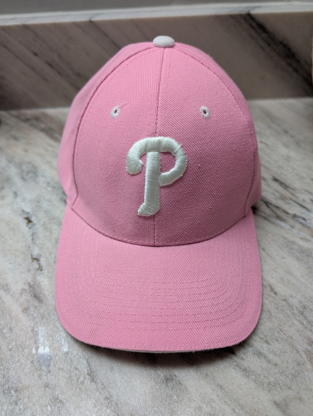Pink Philadelphia Phillies Baseball Cap with White 'P' Embroidered - Picture 1 of 3